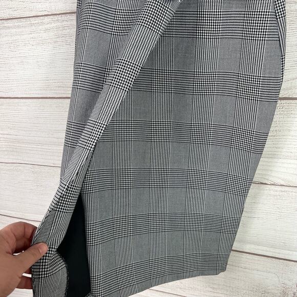 H&M Women's Houndstooth Faux Wrap Tie Waist Midi Skirt Size 6 - Picture 3 of 7